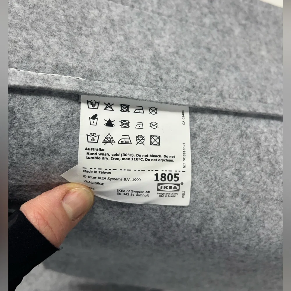 Ikea Knallbage Grey Felt Organizer